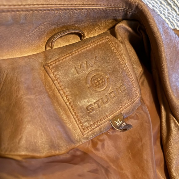 Camel Brown Faux Leather Jacket XL (12/14) Max Studio - Picture 4 of 5